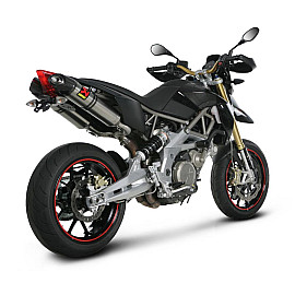 Coppia terminali di scarico Akrapovic SPLIT-ON Esagonali Titanio Omologati APRILIA DORSODURO 750 / ABS / FACTORY (2008-2015)