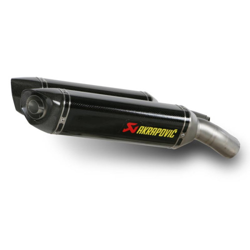 Coppia terminali di scarico Akrapovic SPLIT-ON Esagonali Carbonio NON Omologati DUCATI 848 (2008/2012) - 1098 / S (2007/2012>) - 1098 R (2008/2012) - 1198 / S (2009/2012) - 848 EVO (2011/2012)