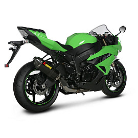 Terminale di scarico Akrapovic SPLIT-ON Esagonale Titanio / Carbonio con DB-Killer Omologato KAWASAKI ZX-6 R 600 NINJA (2009/2012)  - 636 (2013)