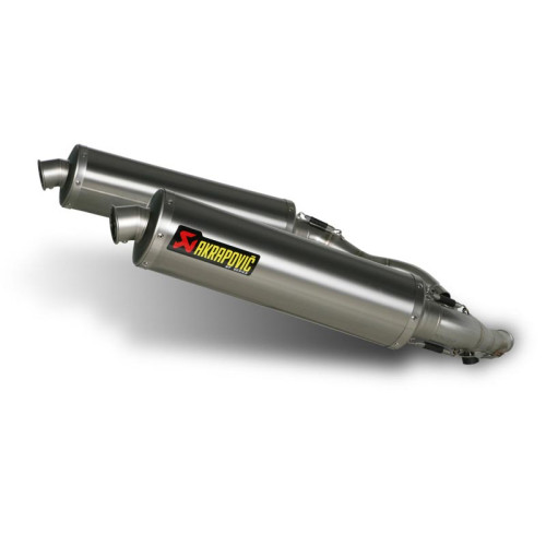 Coppia terminali di scarico Akrapovic SPLIT-ON SP Ovali Inox / Titanio con DB-Killer Omologati HONDA CBF 1000 (2008/2009) fino ad esarimento scorte