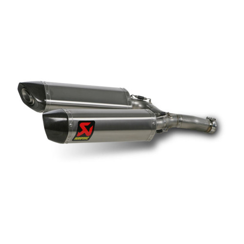 Coppia terminali di scarico Akrapovic SPLIT-ON Esagonali in Acciaio Inox / Titanio Omologati SUZUKI B-KING (2008/2013)
