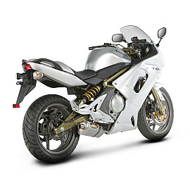 Terminale di scarico Akrapovic SPLIT-ON SP Ovale Inox / Titanio Omologato KAWASAKI ER-6 N/F (2006/2008)