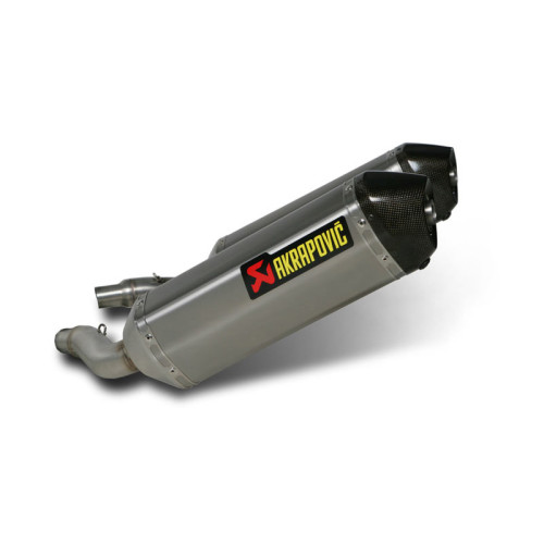 Coppia terminali di scarico Akrapovic SPLIT-ON Esagonali Titanio / Carbonio con DB-Killer Omologati TRIUMPH STREET TRIPLE 675 / R (2008/2012)