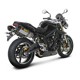 Coppia terminali di scarico Akrapovic SPLIT-ON Esagonali Titanio / Carbonio con DB-Killer Omologati TRIUMPH STREET TRIPLE 675 / R (2008/2012)