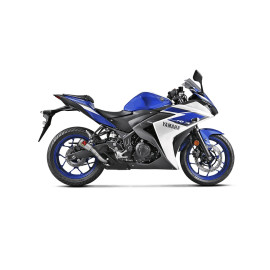 SILENZIATORE NON OMOLOGATO AKRAPOVIC FORMA TROMBONCINO  PER YAMAHA YZF-R 25 (2014) - YZF R3 (2015) - MT 03 (2016)