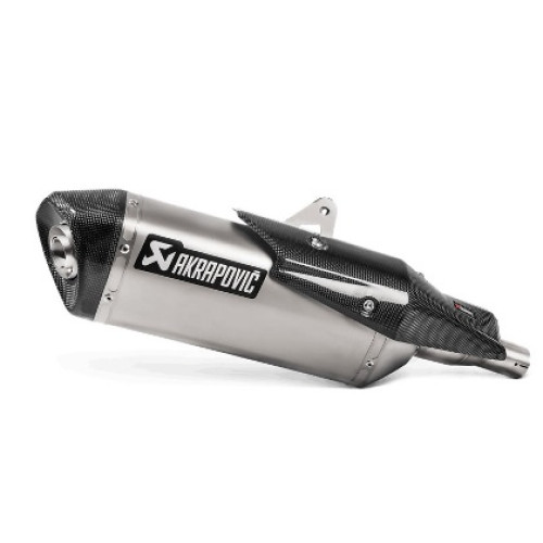 Terminale di scarico AKRAPOVIC Slip-On Line (Titanium) omologato Euro 4 fodero in titanio fondello in carbonio per HONDA X-ADV (2017>)