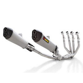 Scarico Completo Akrapovic RACING TITANIUM con silenziatori Esagonali Full Titanio/ Fondello in Carbonio Omologato KAWASAKI  ZZR-1400 (2012-2018)