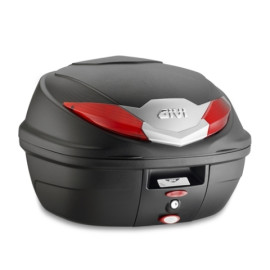 Bauletto MONOLOCK® 36 lt. nero con catadiottri rossi comprensivo di piastra e kit universale