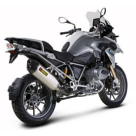 Terminale di scarico Akrapovic SPLIT-ON Esagonale Omologato fodero TITANIO per BMW R 1200 GS (2013>)