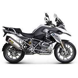 Terminale di scarico Akrapovic SPLIT-ON Esagonale Omologato fodero TITANIO per BMW R 1200 GS (2013>)