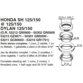 Cuscinetti Sterzo  per  HONDA SH 125/150 @ 125/150 DYLAN 125/150