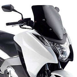Parabrezza basso e sportivo nero lucido 47 x 43 cm (H x L) per HONDA INTEGRA 700 (2012-2014) / INTEGRA 750 (2014-2018)