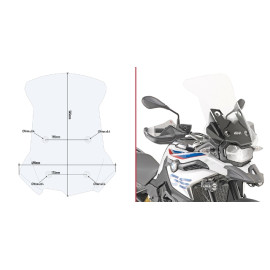 Cupolino specifico trasparente 54,5 x 49 cm (H x L) per BMW F 750 GS - F 850 GS (2018-2019)