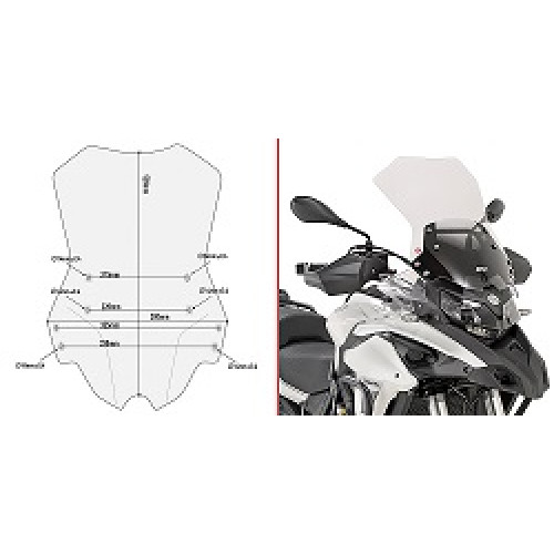 Cupolino specifico trasparente 52 x 38 cm per BENELLI TRK 502 X (2020-2021)