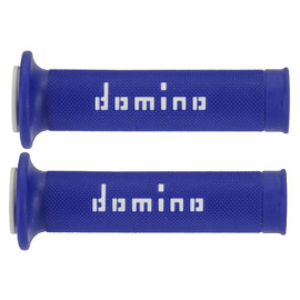 Manopole DOMINO Stradali / Racing  Colore Blu / Bianco (1 coppia)