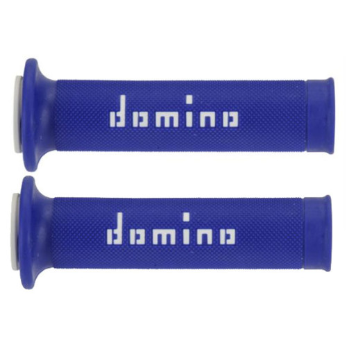 Manopole DOMINO Stradali / Racing  Colore Blu / Bianco (1 coppia)