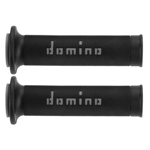 Manopole DOMINO Stradali / Racing  bicolore Nero / Grigio (1 coppia)