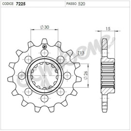 Pignone passo 520 denti17 per BMW  S 1000 RR