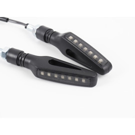 INDIACTORI DI DIREZIONE A LED OMOLOGATI LIGHTECH - COPPIA FRECCE LED IN ABS CON LUCE SEQUENZIALE - lunghezza 95mm -