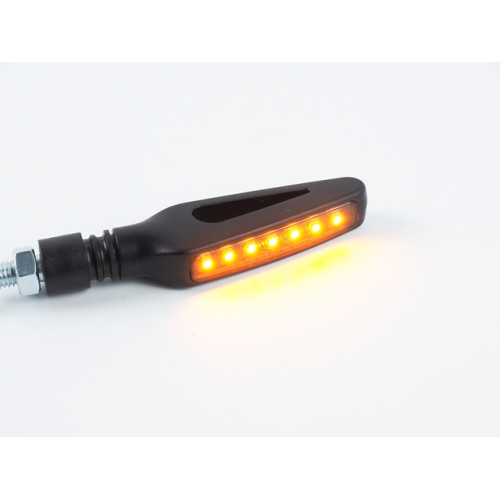 INDIACTORI DI DIREZIONE A LED OMOLOGATI LIGHTECH - COPPIA FRECCE LED IN ABS CON LUCE SEQUENZIALE - lunghezza 95mm -