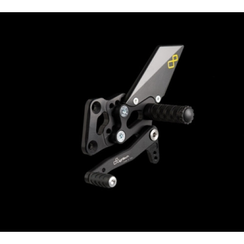 Pedane regolabili con poggiapiede snodato Lightech KAWASAKI NINJA 250R (2008/2015) - NINJA 300R (2013-2015) (CAMBIO NORMALE)