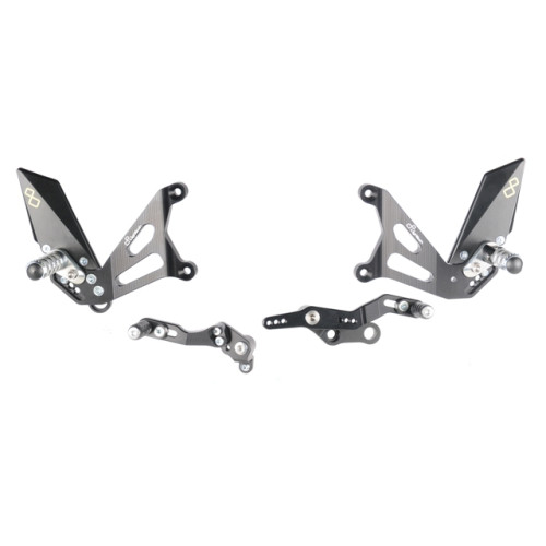 Comandi Pedane Arretrate Regolabili LIGHTECH con Poggiapiede Snodato MV AGUSTA B3 675 (2012/2015) - B3 800 (2013-2015)