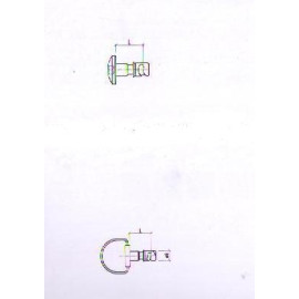 Gancio o Sgancio Rapido ad Anello, diametro 6mm lunghezza 12mm perno 1/4 di giro con rondella in teflon e molletta