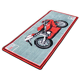 Tappetino da Garage per Moto in fibra di nylon antiscivolo con grafica DUCATI MOTO