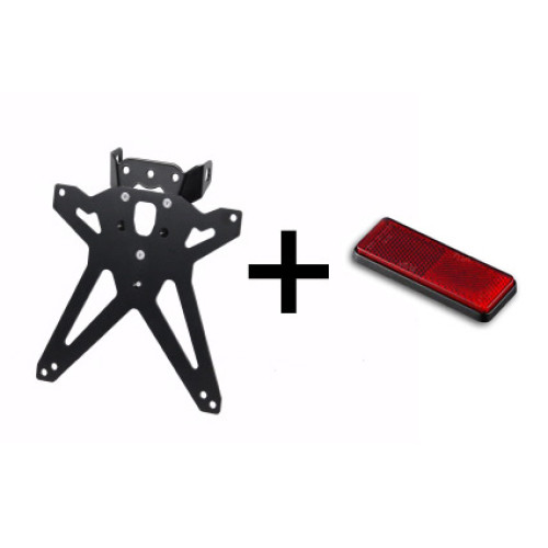 Porta Targa Regolabile LIGHTECH con Catadiottro per APRILIA DORSODURO 1200 / ABS (2011>)