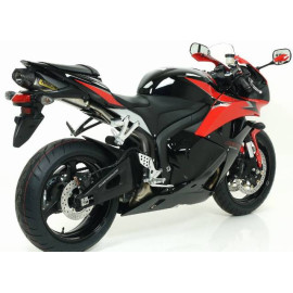 Scarico Completo ARROW Collettori Racing + Raccordo con Terminale INDY-RACE Titanio Fondello Carbonio Omologato Honda CBR 600 RR (2007/2008)
