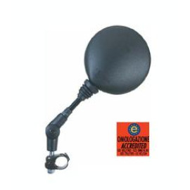 Specchietto universale Tondo Reclinabile snodato OMOLOGATO con attacco universale per manubrio Diametro 22mm SX-DX