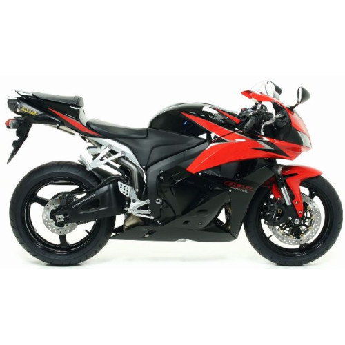 Scarico Completo ARROW Collettori Racing + Raccordo con Terminale INDY-RACE Titanio Fondello Carbonio Omologato Honda CBR 600 RR (2007/2008)