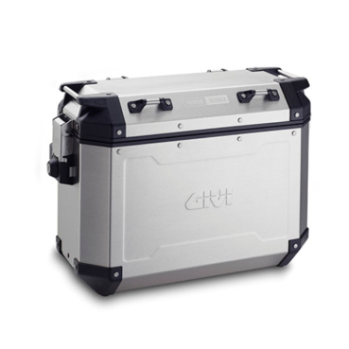 Coppia Valigie laterali Trekker Outback, in alluminio naturale, 37 lt. 1 OBKN48AL (SX)  E 1 OBKN37AR (DX). Con chiave uguale e terzo cilindretto da montare sull'eventuale Top Case