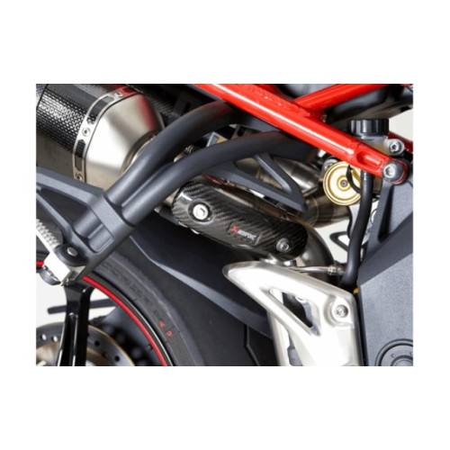 Paracalore in carbonio per scarico silenziatore omologato AKRAPOVIC per TRIUMPH SPEED TRIPLE 1050 (2011-2015) - SPEED TRIPLE R 1050 (2012-2015)