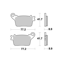 Pastiglia freno SBS Posteriore sinterizate per HONDA Hornet 600 (2007-2011>) CBR 600RR (2007-2011>) CBR 600 F (2011>) CBR  1000RR (2006-2011>) ZX 10R (2011>) GSX-R 600/ 750 (2011>)