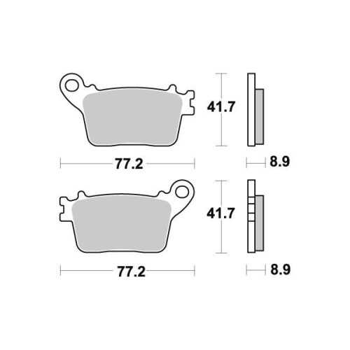 Pastiglia freno SBS Posteriore sinterizate per HONDA Hornet 600 (2007-2011>) CBR 600RR (2007-2011>) CBR 600 F (2011>) CBR  1000RR (2006-2011>) ZX 10R (2011>) GSX-R 600/ 750 (2011>)