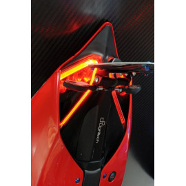 Porta Targa Regolabile LIGHTECH completo di Luce Targa e Catadiottro per DUCATI 899/1199/1299 PANIGALE (2012>) COLORE NERO