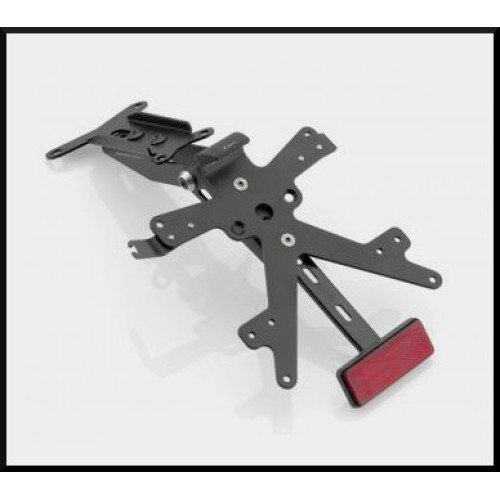 Porta Targa Regolabile Omologato FOX con luce targa Led RIZOMA Colore Nero per DUCATI HYPERMOTARD 800 / HPERRSTRADA  (2013>)