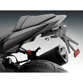 Porta Targa Regolabile Omologato RIZOMA linea FOX con luce targa LED e Catadiottro Specifico per KAWASAKI Z 750 R (2011>)