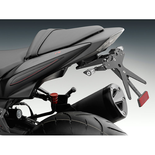 Porta Targa Regolabile Omologato RIZOMA linea FOX con luce targa LED e Catadiottro Specifico per KAWASAKI Z 750 R (2011>)