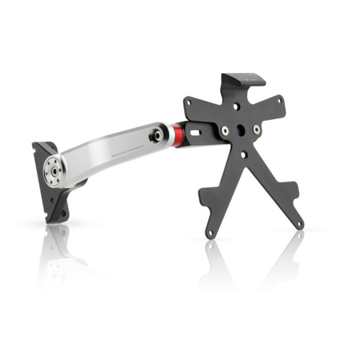 Porta Targa Regolabile Monobraccio Omologato SIDE ARM RIZOMA con luce targa LED e Catadiottro specifico per MV BRUTALE  675 / 800  (2012>) - MV AGUSTA RIVALE 800 (2013-2015)