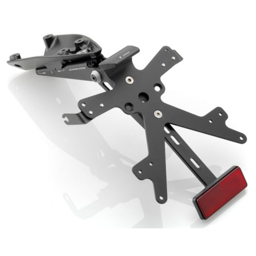 Porta Targa Regolabile Omologato RIZOMA linea FOX con luce targa LED e Catadiottro Specifico per DUCATI 1199 / 899 PANIGALE (2012>) / 1299 / 1299 S