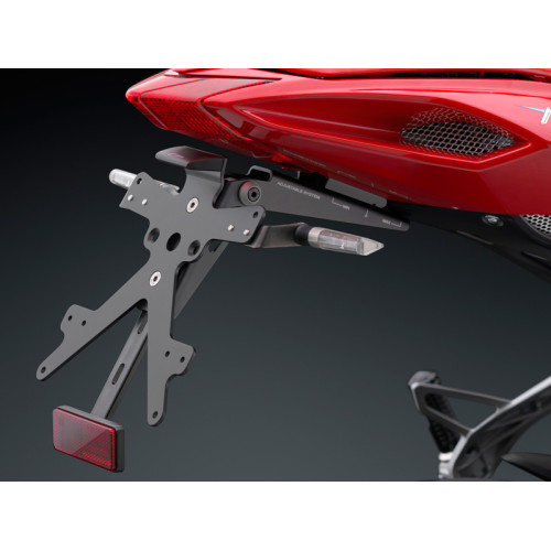 Porta Targa Regolabile Omologato FOX con luce targa Led RIZOMA per MV AGUSTA F3 675 (2012>)