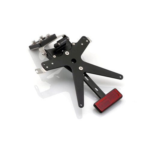 Porta Targa Regolabile Omologato RIZOMA linea FOX con luce targa LED e Catadiottro Specifico per KAWASAKI ER-6N / ER-6F (2012)