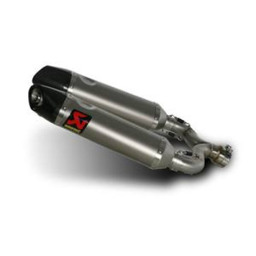 Terminale di scarico Akrapovic SPLIT-ON Esagonale Titanio / Carbonio con DB-Killer Omologato Aprilia SHIVER 750/GT  (2010-2015)