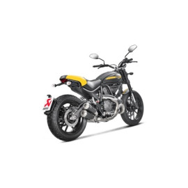 Terminale di Scarico AKRAPOVIC linea Slip-On Line (Titanium) - OMOLOGATO SOLO CON CATALIZZATORE - per DUCATI Icon Scrambler / Urban Enduro / Classic / Full Throtle / Café Racer (2017>) -  Monster 797 (2017>)
