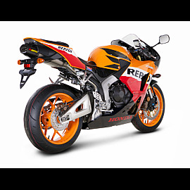 Terminale di scarico Akrapovic SPLIT-ON Esagonale full Titanio Omologato con DB-Killer HONDA CBR 600 RR (2013>)