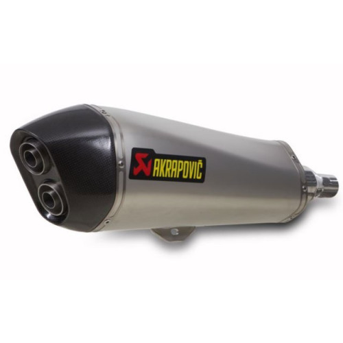 Silenziatore omologato, fodero in inox fondello in carbonio Akrapovic Linea Slip on (TITANIO) per PIAGGIO BEVERLY 400-500 (08/13) - MP3 400RST - 400/400LT - 500/500LT (08/13) - X EVO 400 (07/13) - GILERA FUOCO 500 (07/13>) - PEUGEOT SATELIS 400/500 (08/11