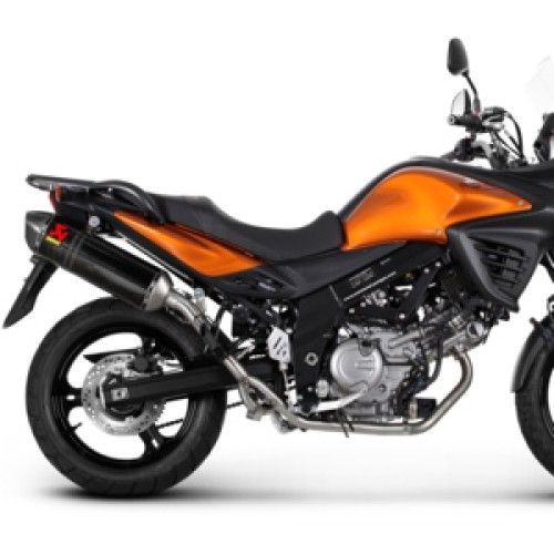Terminale di scarico Akrapovic SPLIT-ON Esagonale Carbonio NON Omologato con DB-Killer SUZUKI 650 V-STROM / ABS (2004-2015)
