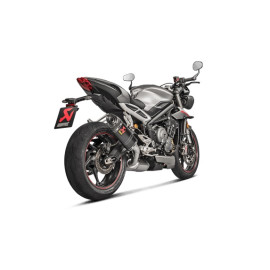 Terminale di scarico silenziatore AKRAPOVIC serie SLIP ON (TITANIO) OMOLOGATO per TRIUMPH STREET TRIPLE 765 R / S / RS (2018>)